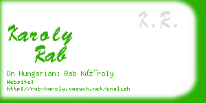 karoly rab business card